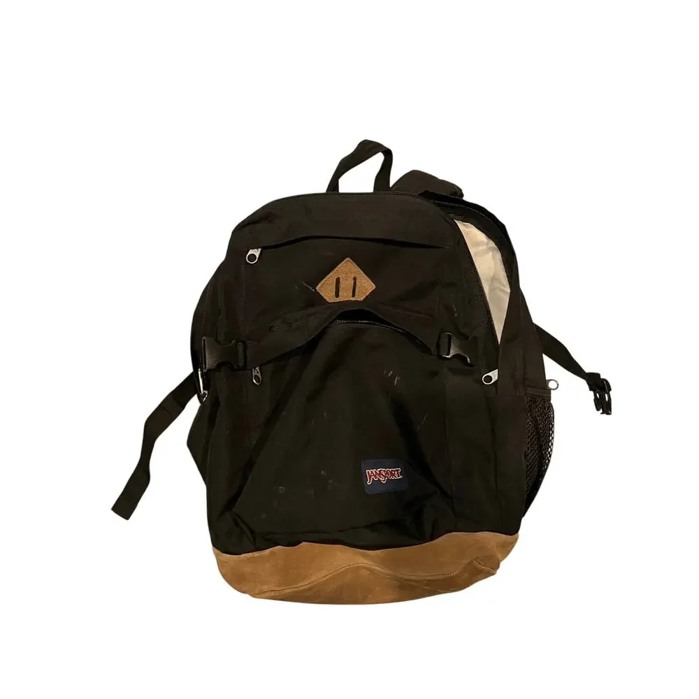 JanSport Suede Campus Brown Black Backpack
